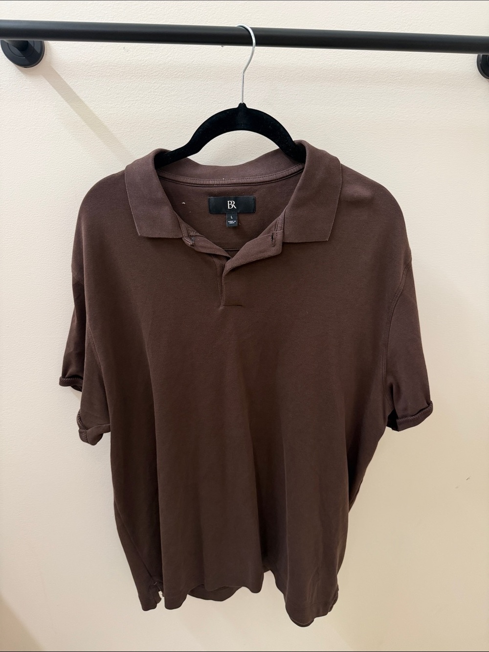 Banana Republic Men's Chocolate Brown Polo Shirt